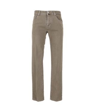 Jacob Cohen Bard Zipper Fly Five-Pocket Slim-Leg Pants - Gray