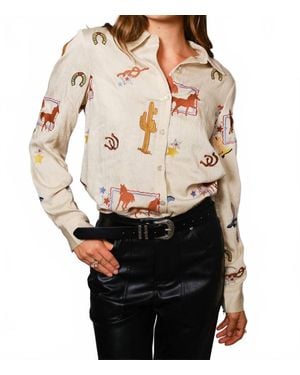 Blue B She's Western Embroidered Shirt - Black