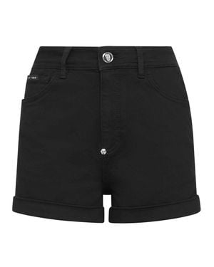 Philipp Plein Denim Hot Pants - Black