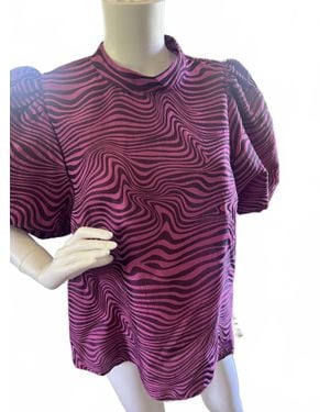 Thml Puff Sleeve Print Top - Purple