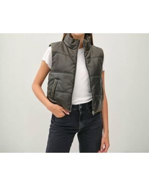Be Cool Sofie Faux Leather Vest - Black