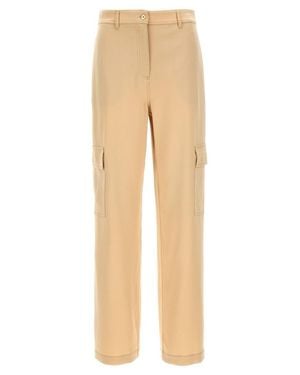 MICHAEL Michael Kors Cargo Satin Pants With Relaxed Fit - Natural