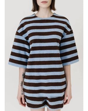 Tibi Terry Reversible Tee - Blue