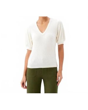 Karen Kane Ribbed Short Sleeve Top - Green