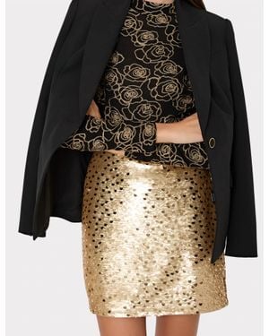 MILLY Modern Mini Dot Sequin Skirt - Black