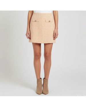 Maje Tweed Mini Skirt - Natural