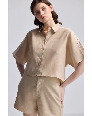 REISTOR Boxy Shirt With Lace - Natural