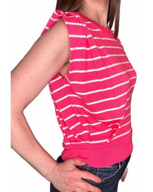 Metric Knits Sleeveless Stripe Sweater - Pink