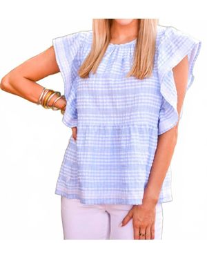 marie Sally Gingham Top - Blue