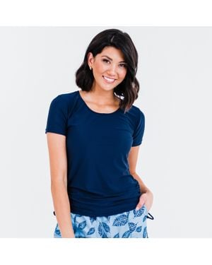 Calypsa Short Sleeve Adele Swim Top - Blue