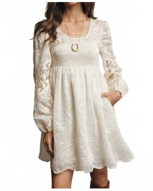 Forte The Ada Embroidered Lace Mini Dress - White