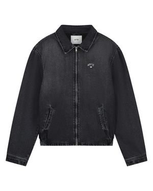 Arte' Heart Washed Cotton Jacket - Black