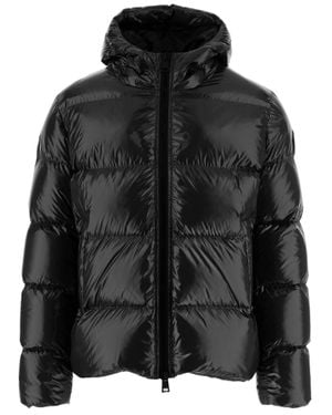 Herno Quilted Nylon Down Jacket With Adjustable Hood And Elasticated Hems - Black