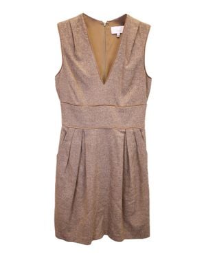 Adam Lippes Adam Lippies V-neck Sleeveless Dress - Brown