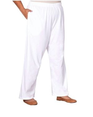 On The Plus Side Cotton Wide Leg Pants - White