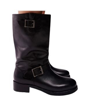 Free People Ride Or Die Engineer Boots - Black