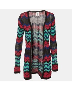 Missoni Chevron Knit Open Front Cardigan - Red