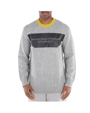 A_COLD_WALL* A Cold Wall Light Framework Crewneck Graphic Sweater - Gray