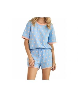 Veveret Classic Polka Dot Lounge Set - Blue