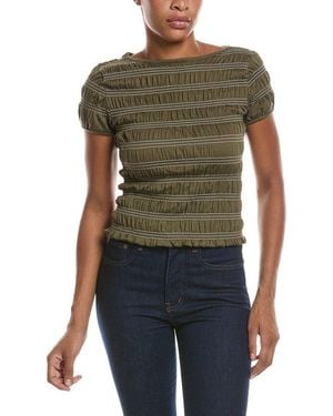 Madewell Smocked T-Shirt - Green