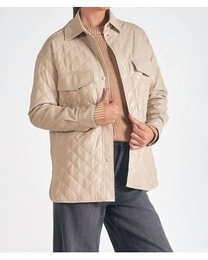Elan Faux Leather Quilted Jacket - Natural