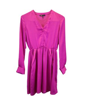 Maje V-Neck Mini Dress - Pink