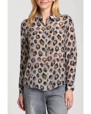 Apny High Road Long Sleeve Blouse - Gray