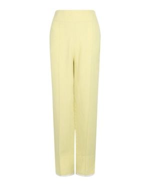 Ferragamo Contrast-Piping Tailored Pants - Yellow