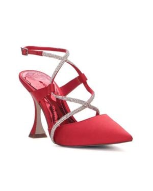 Vince Camuto Kadrya Pump Womensred Rhinestone Pointed Toe Spool Heel Zogg3374