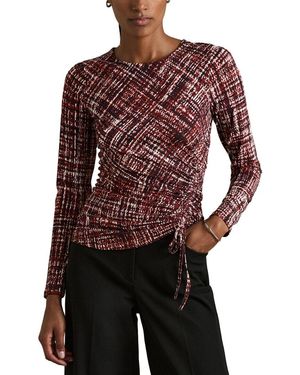 Reiss Riyo Printed Top - Purple