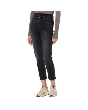 Joe's Jeans The Honor Gathered Waistband Straight Leg Crop Jzz90 - Black