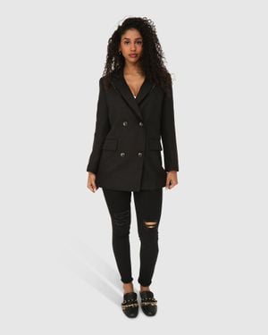 Belle & Bloom Because Of You Trimmed Blazer - Black