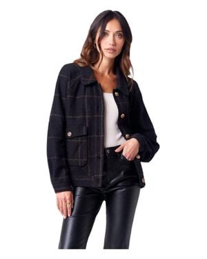 Saltwater Luxe Asher Tweed Windowpane Jacket - Blue