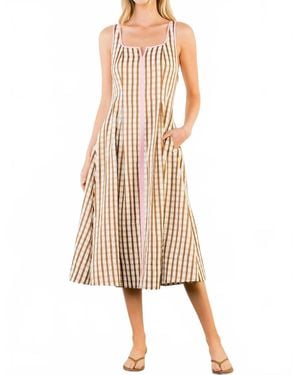 Thml Gingham Midi Dress - Natural