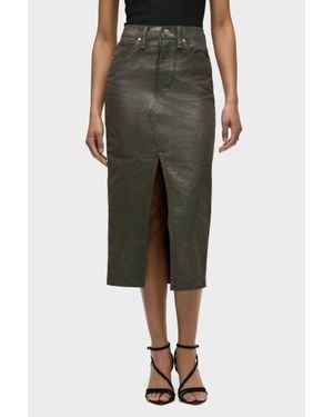 Hudson Jeans Reconstructed Midi Skirt - Green