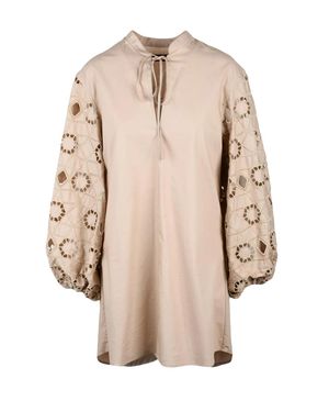 Dondup Cotton Tunic Dress - Natural