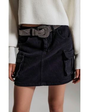 Q2 Cargo Mini Skirt - Black
