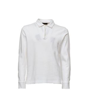 Zanone Slim Fit Long-Sleeve Polo Shirt - White
