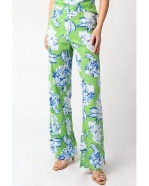 Olivaceous Amanda Floral Pants - Green