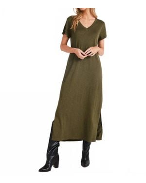 Bella Dahl Knit V-Neck Maxi Dress - Green