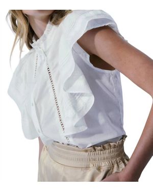 Melissa Nepton Ginger Frilly Sleeveless Blouse - White