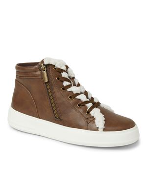 Dearfoams Kinsley Sport Foam Outside Zip & Lace Bootie - Brown