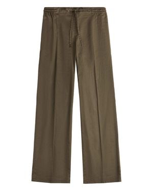 Fay Wide-Leg Drawstring Seam Detailing Pants - Green