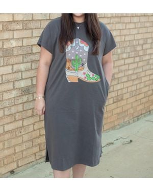 Layerz Clothing Stella Shirt Dress - Gray