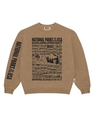 Parks Project National Parks Of The Usa Checklist Crew Sweatshirt - Brown