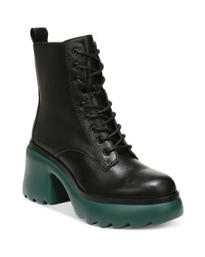 BarIII Peliican Faux Leather Lace-Up Booties - Black