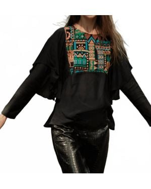 Guadalupe Beatrice Blouse - Black