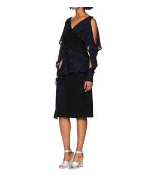 Yigal Azrouël Abstract Geo Pattern Combo Dress - Black