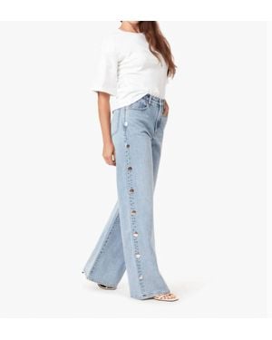 Habitual Gemma Studded Wide Leg Slouch Pants - Blue