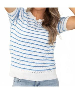 Staccato Ivy Stripe Knit Top - Blue